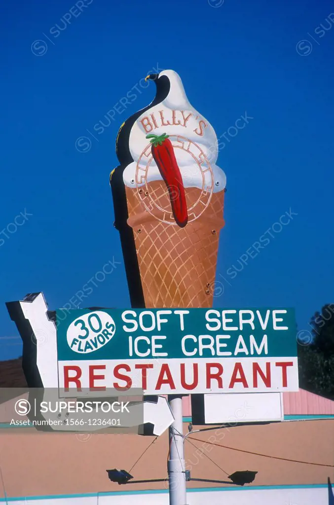 Ice cream advertising sign in Virginia, USA
