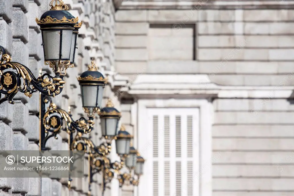 Lamps, Royal Palace, Madrid, Spain.