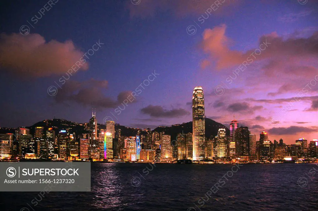 Hong Kong- Hong Kong Island from Kowloon.