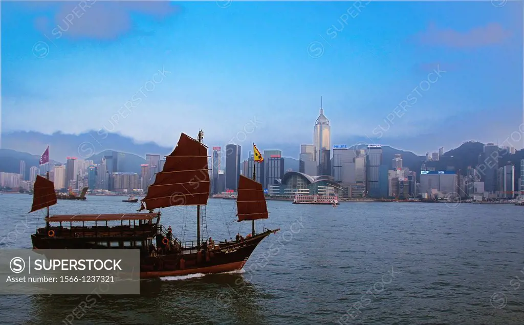 Hong Kong - Victoria Bay and Hong Kong.