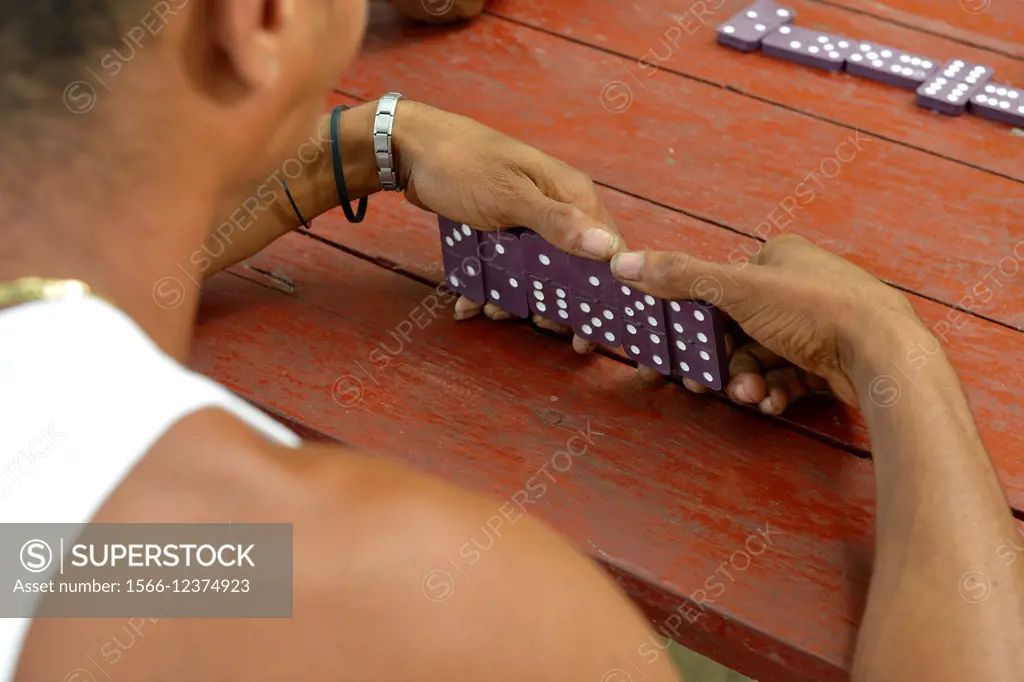 Cuban domino player in Havana, Cuba.