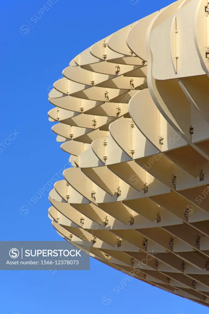 Sevilla (Spain). Architectural detail of the Metropol Parasol in the square of the Encarnacion in Seville.