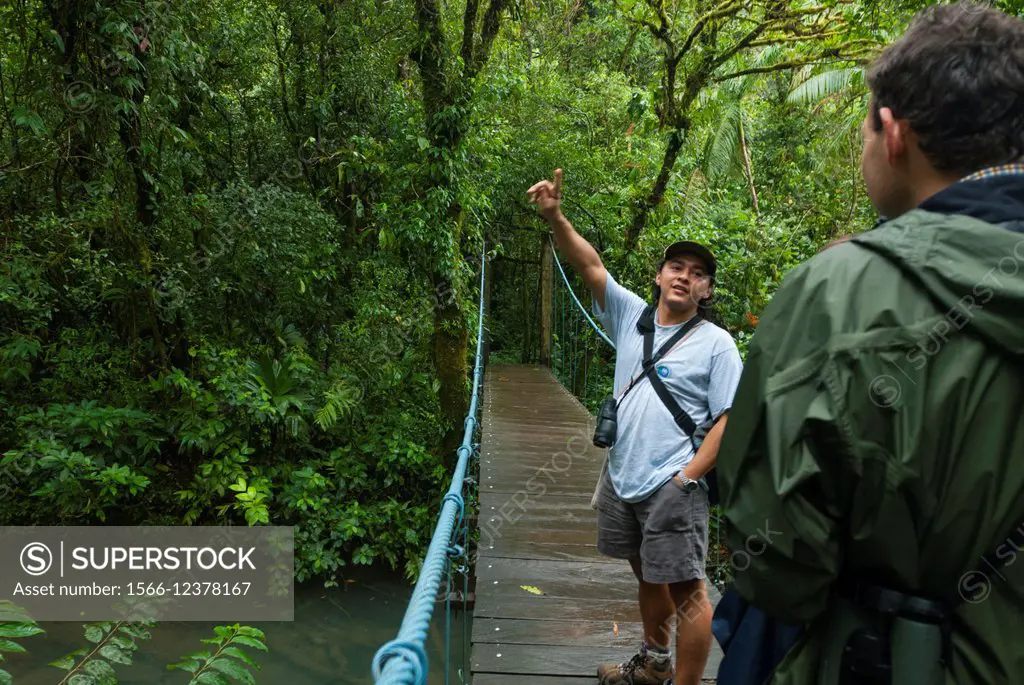 Costa Rica. Tenorio, National park Volcan Tenorio, guided tour in rainforest