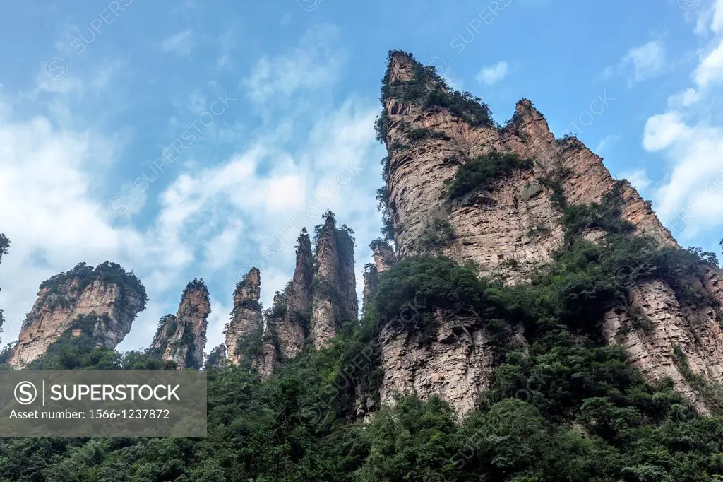 China, Hunan Province, Zhangjiajie National Forest Park UNESCO World Heritage Site, Tianzi Mountains