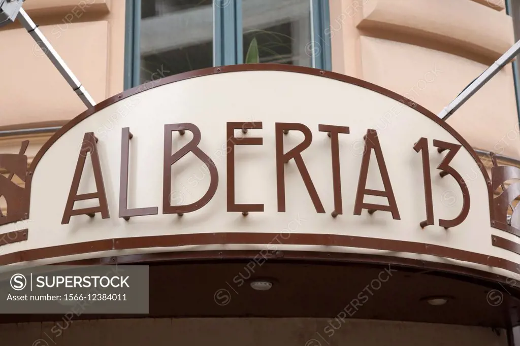 Alberta Restaurant Sign, Riga, Latvia.