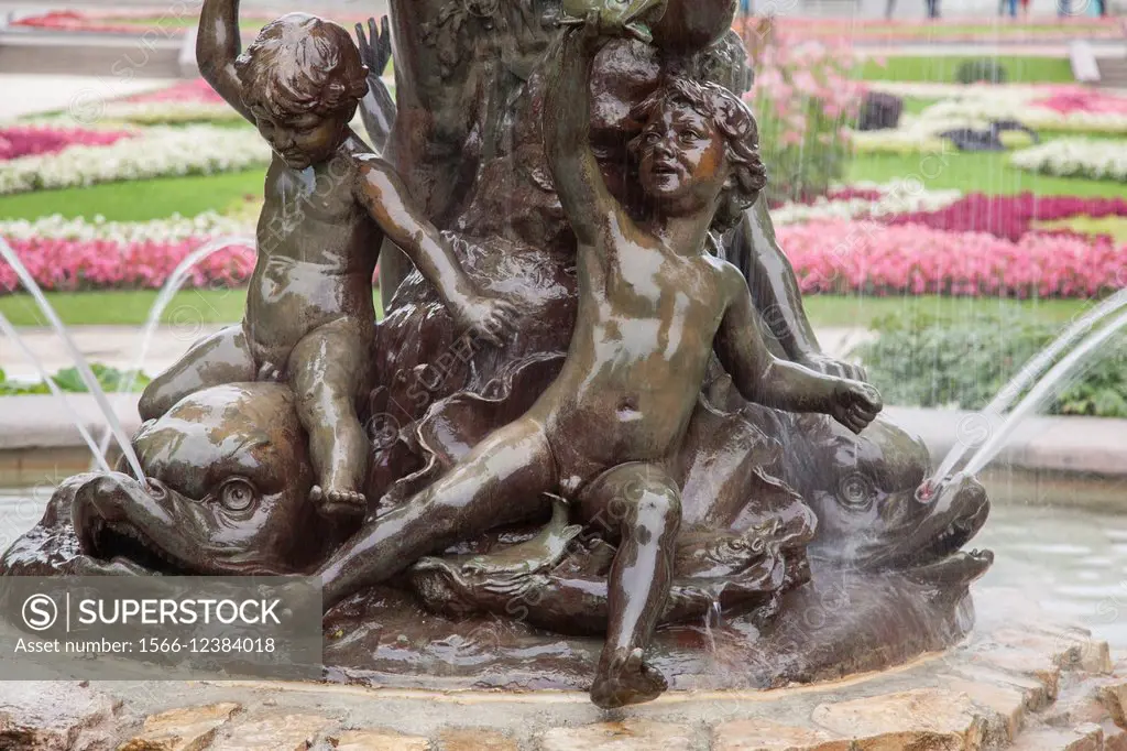 Fountain in National Opera Gardens, Riga; Latvia.