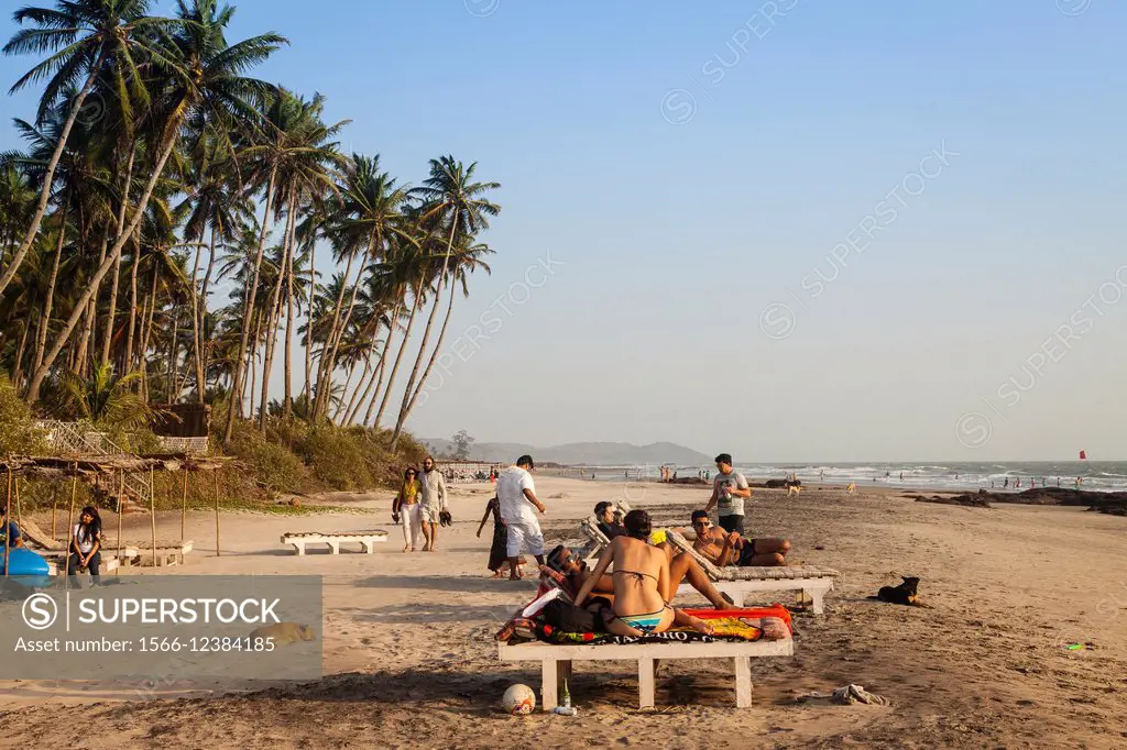 Ashvem beach, Goa, India.
