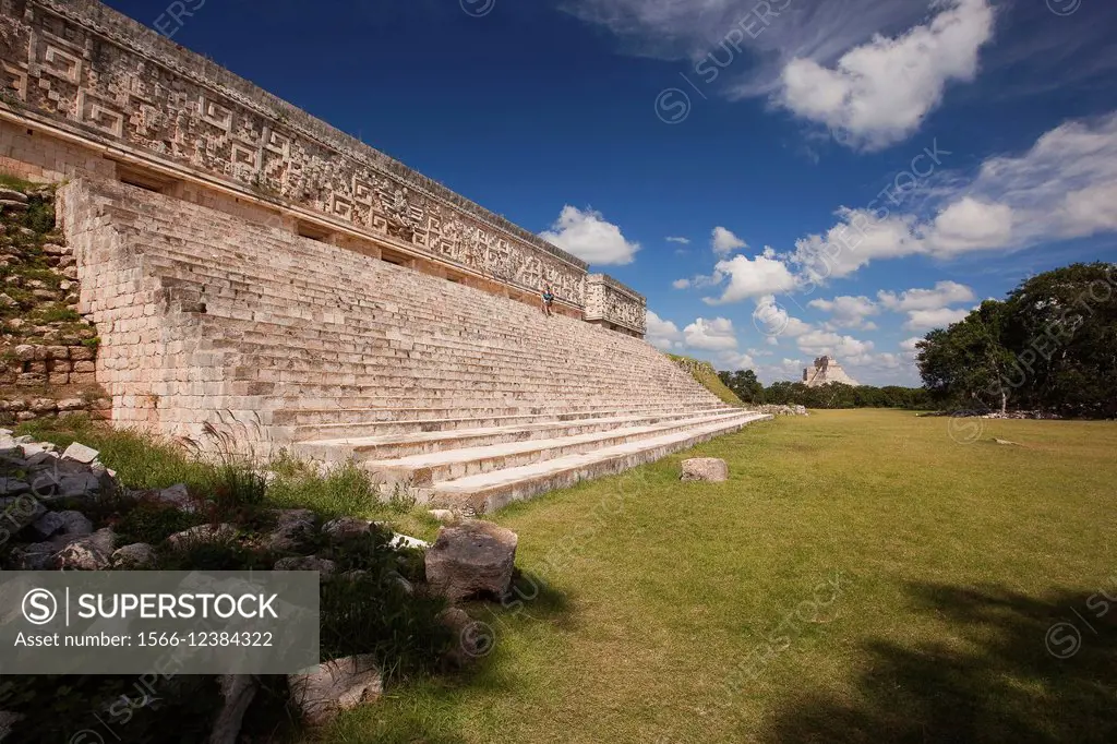 Palacio del Gobernador-Governor´s Palace, Maya archeological site Uxmal, Yucatan Province, Mexico, Central America.