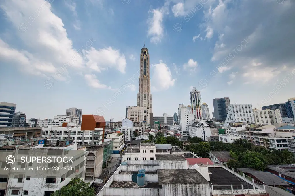 View of the Baiyoke Tower, Thailand´s tallest building, Bangkok, Thailand.