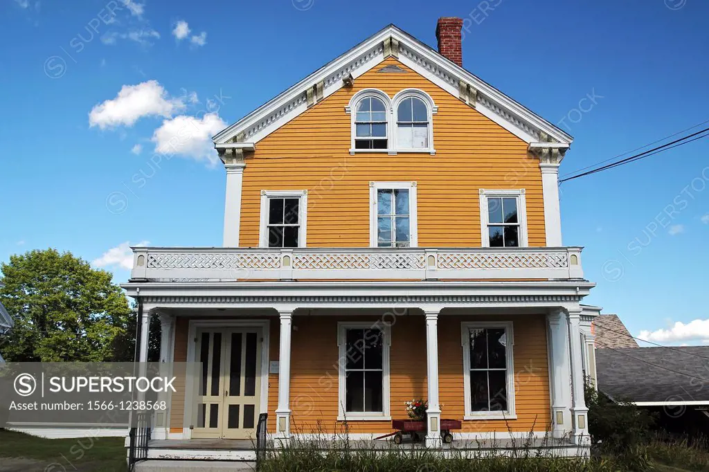 The Nickels-Colcord-Duncan House, built in the early 1840s, now houses offices for the Penobscot Marine Museum, Searsport, Maine