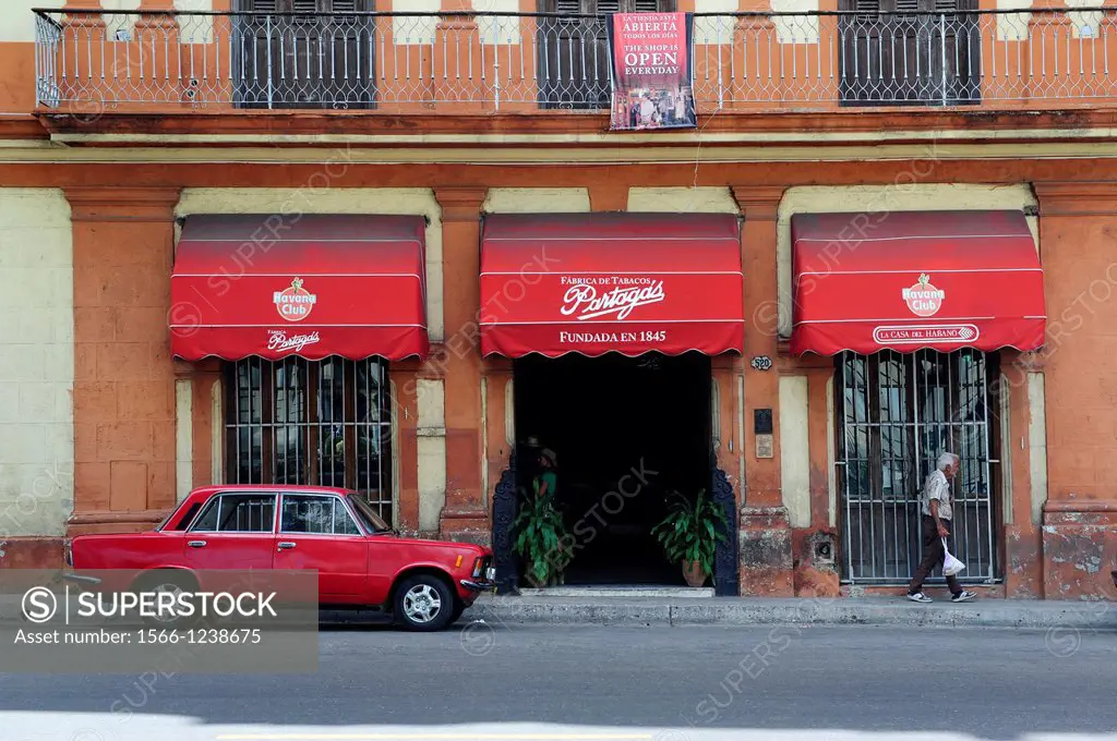 A famous Partagas cigars factory main entrance in Havana,Cuba