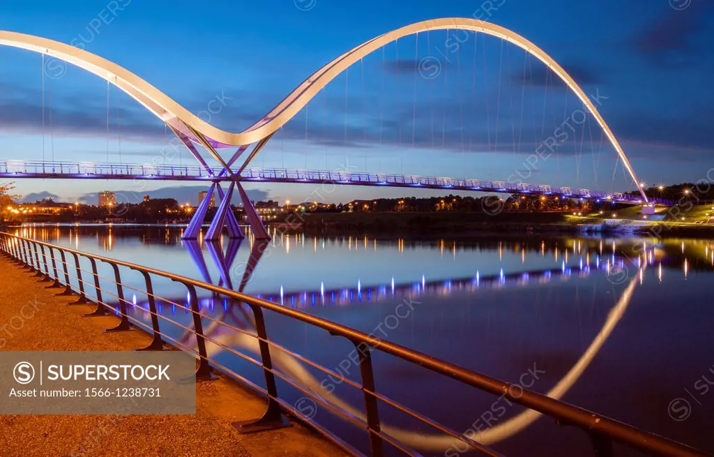 Infinity Bridge at Stockton-on-Tees near Middlesbrough, north east England, United Kingdom
