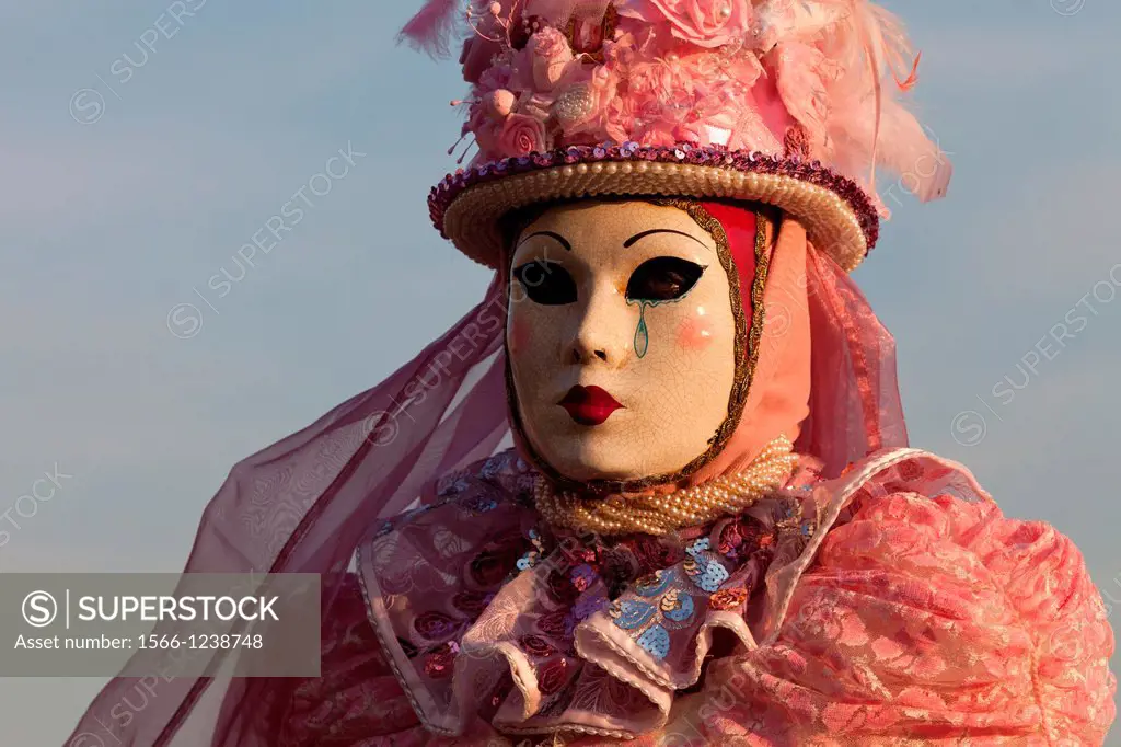 Masks at Venice Carnival in St  Mark´s Square, Venice, Veneto, Italy, Europe