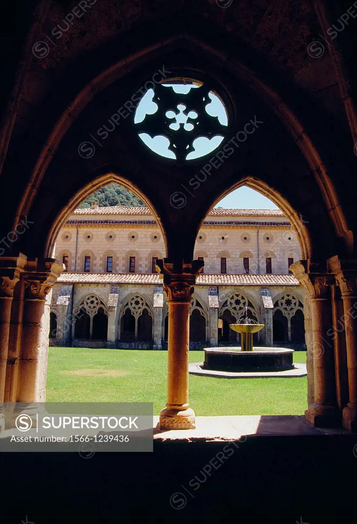 Cloister. Monastery of Santa Maria de Iranzu, Navarra, Spain.