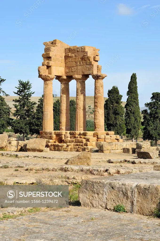 Agrigento  Sicily  Italy  Temple of the Dioscuri aka Temple of Castor & Pollux, Valley of the Temples archaeological site