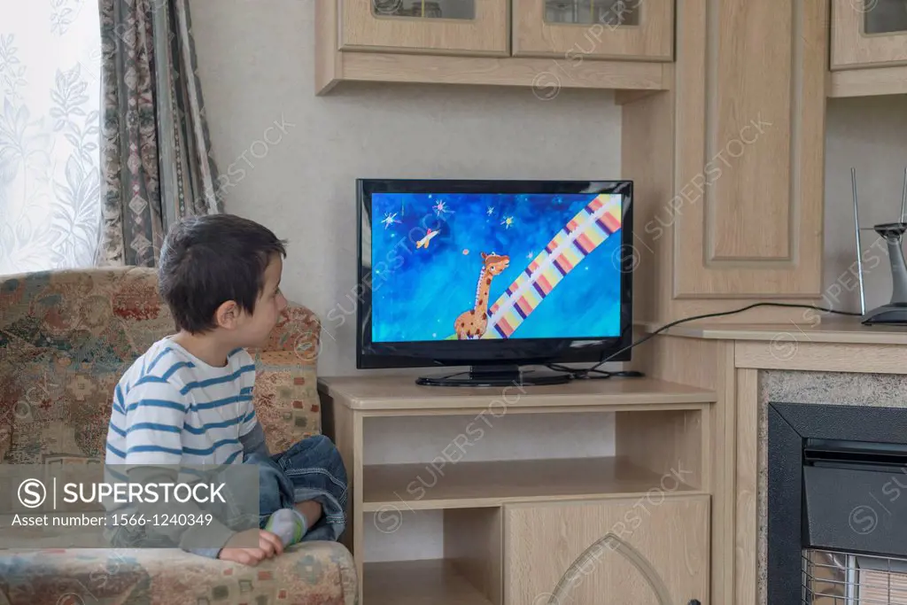 Child watches television