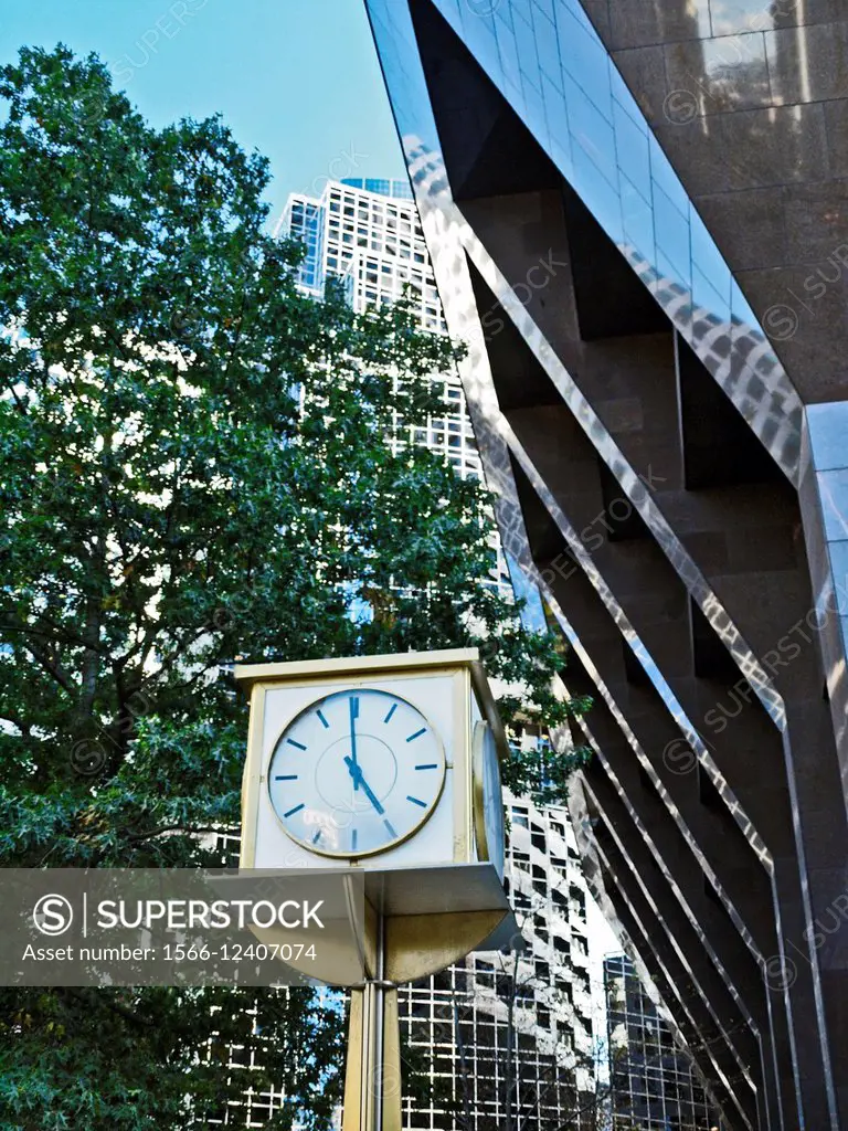 Sidewalk clock in downtown Boston, Massachusetts.