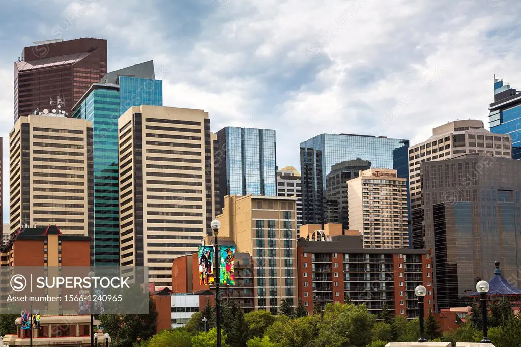 Skyline of Calgary in Alberta, Canada