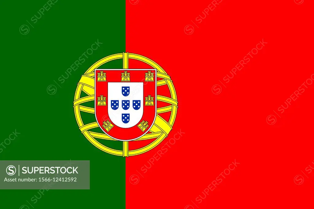 National flag of the Portuguese Republic - Caution: For the editorial use only. Not for advertising or other commercial use!.