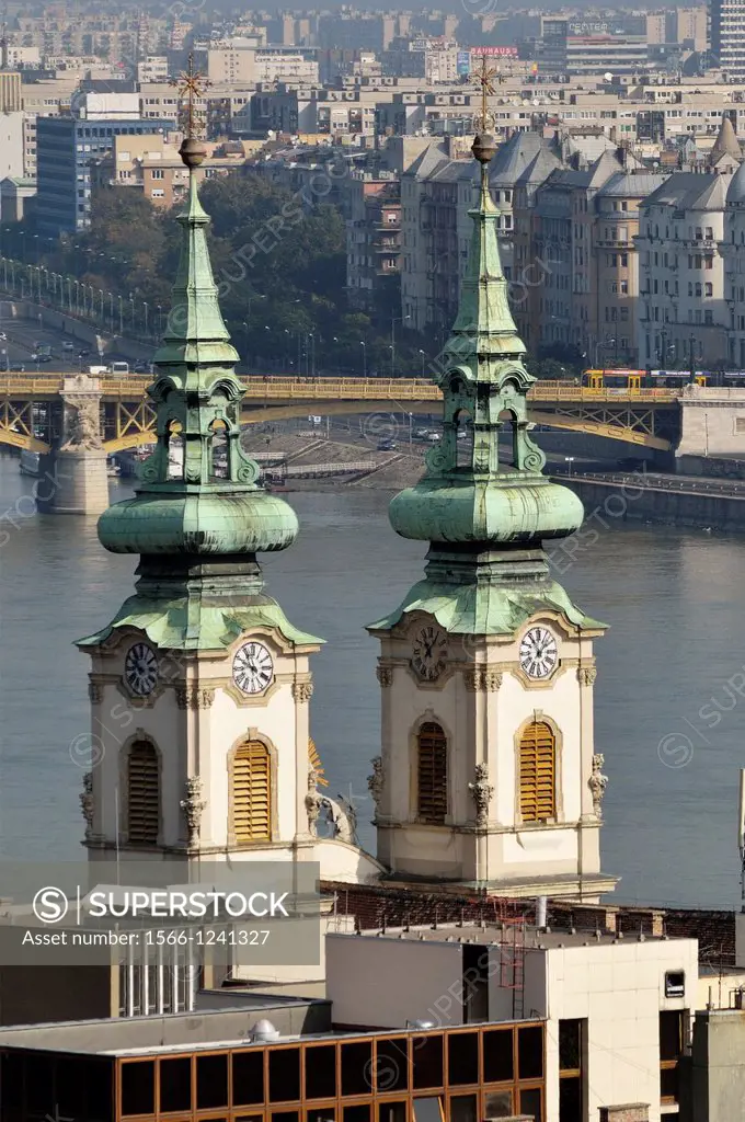 Bell towers of St  Anne´s Parish, Szent Anna-plébánia, Budapest  Hungary, Europe