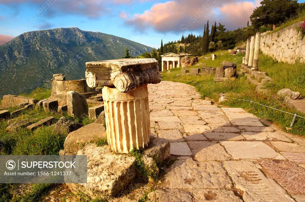 Ionic Coloumn  Delphi, archaeological site, Greece,