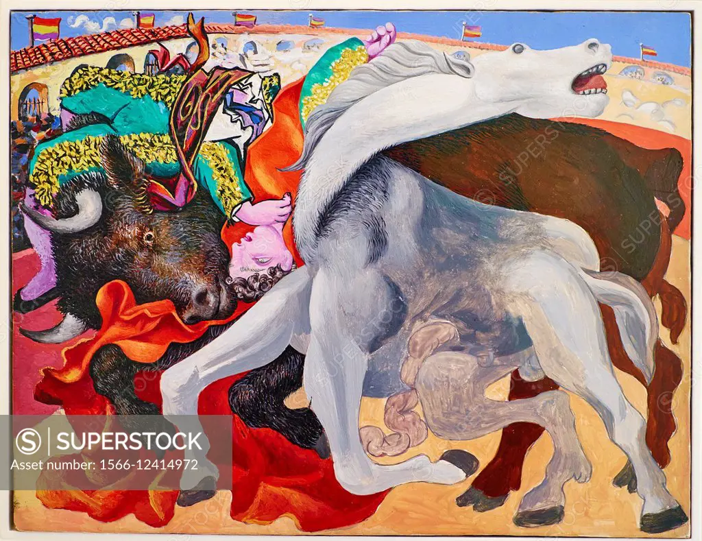 France, Paris, Picasso museum, Bullfight : death of the torero, 1933.