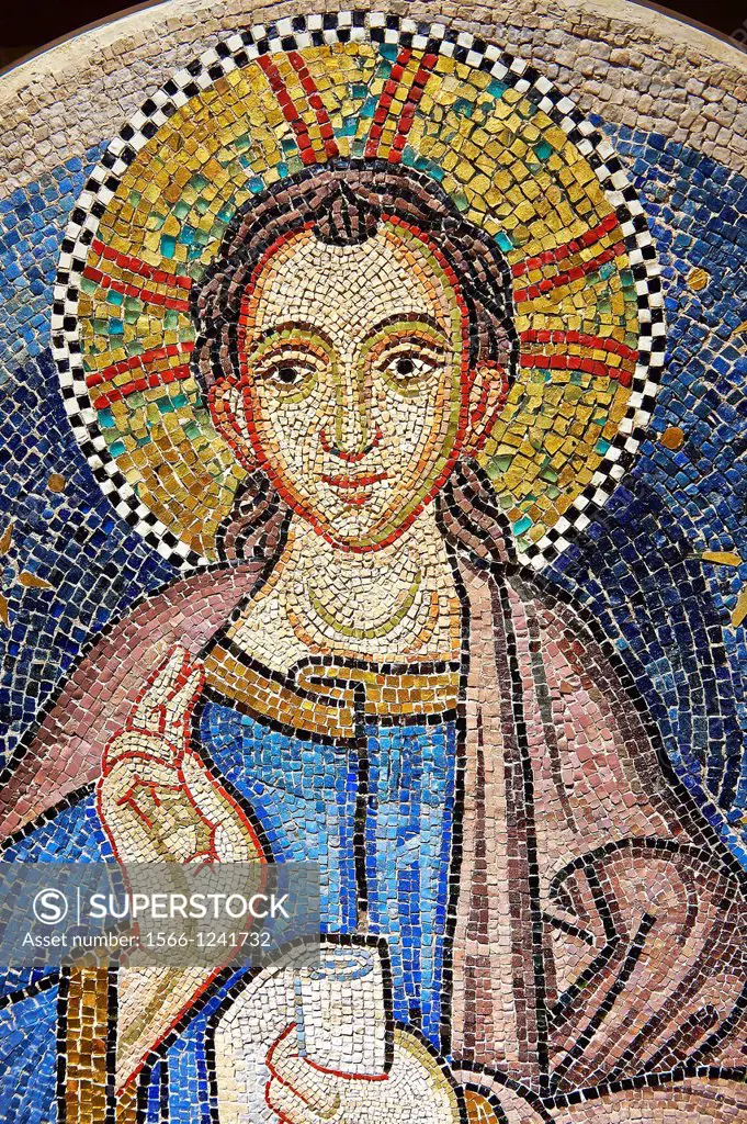 14th Century Mosaic of Jesus Christ Emmanuel, meaning ´God is with us´ a symbolic name which appears in chapters 7 and 8 of the Book of Isaiah, from t...