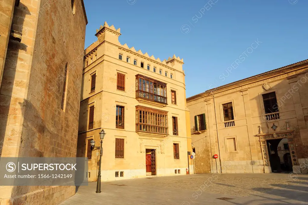 Can Espanya, Mirador Plaza, built by Fray Santiago Cuñado, late nineteenth, Gothic Revival, Mallorca, Balearic Islands, Spain
