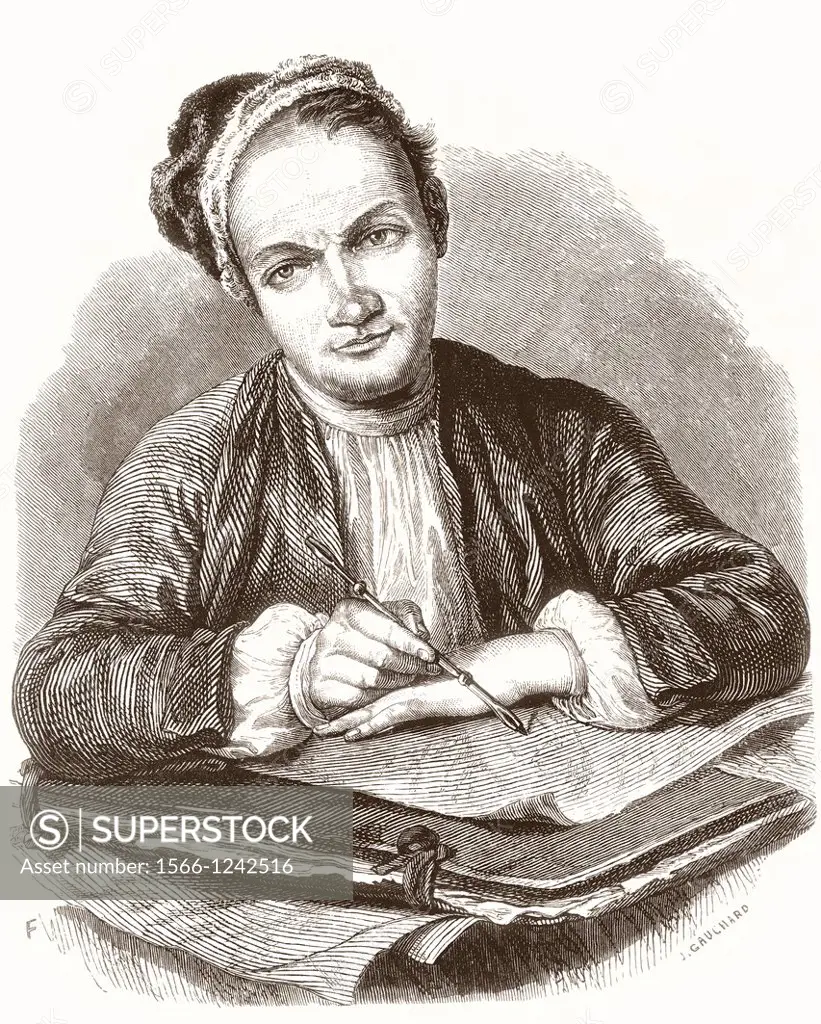 Christian Wilhelm Ernst Dietrich, 1712 -1774  German artist and art administrator  From Histoire Des Peintres, École Allemande, published 1875