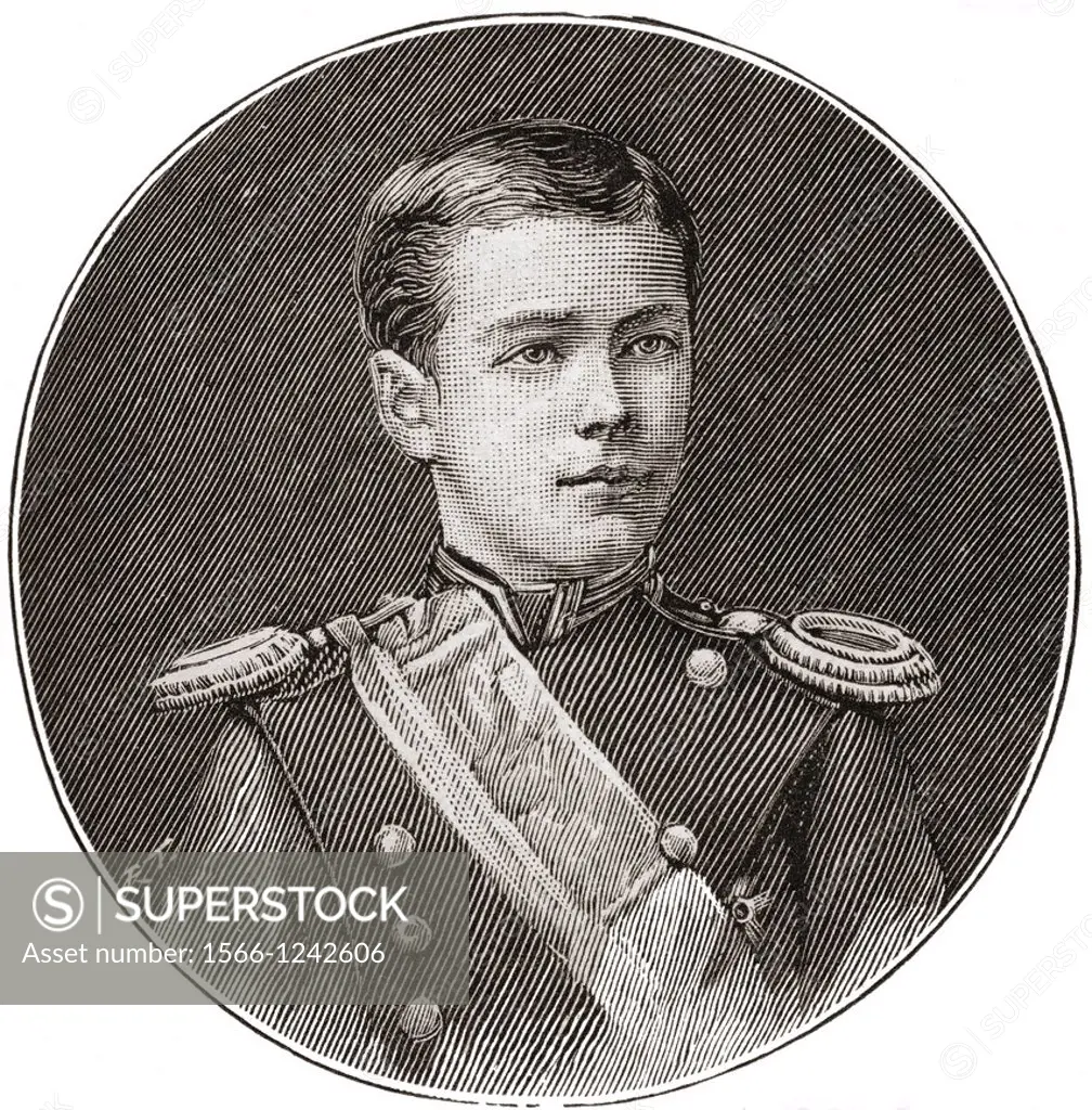 Nicholas II, 1868-1918  Seen here aged 14  Last Emperor of Russia, Grand Duke of Finland, and titular King of Poland  From The Strand Magazine, publis...