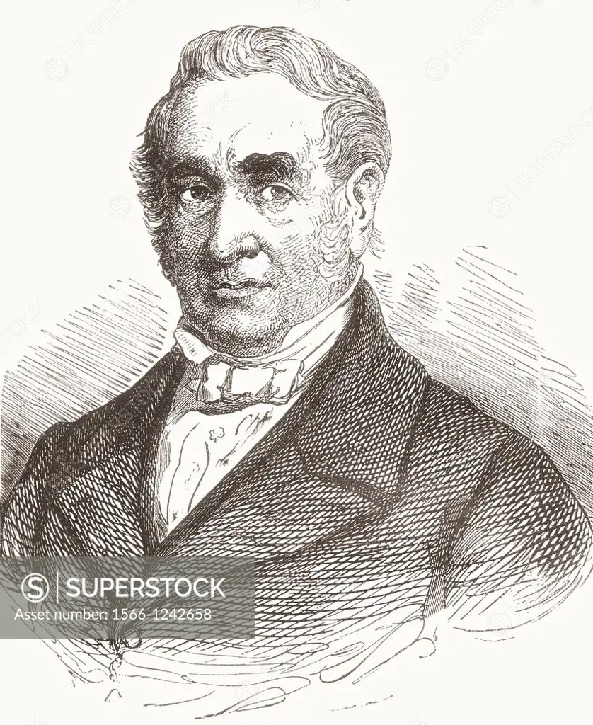 George Stephenson, 1781-1848  English civil engineer and mechanical engineer  From Nuestro Siglo, published 1883