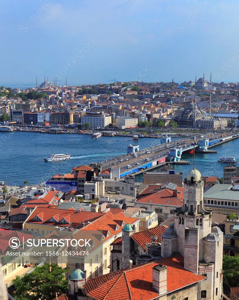 Cityscape from Galata tower, Istanbul, Turkey.