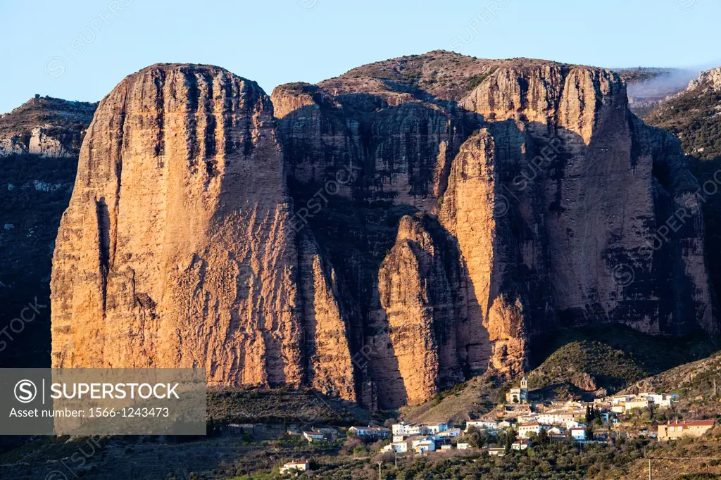 Stone cliffs of Mallos de Riglos, Huesca, Aragon, Spain