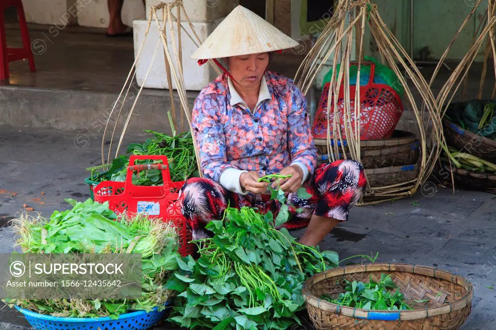 Vietnam, Hoi An, market, people, food, produce,.