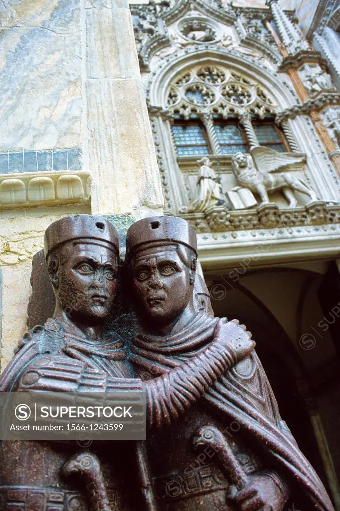 Venice  Italy  4th C porphyry sculpture of the Tetrarchs on the exterior of St Marks Basilica