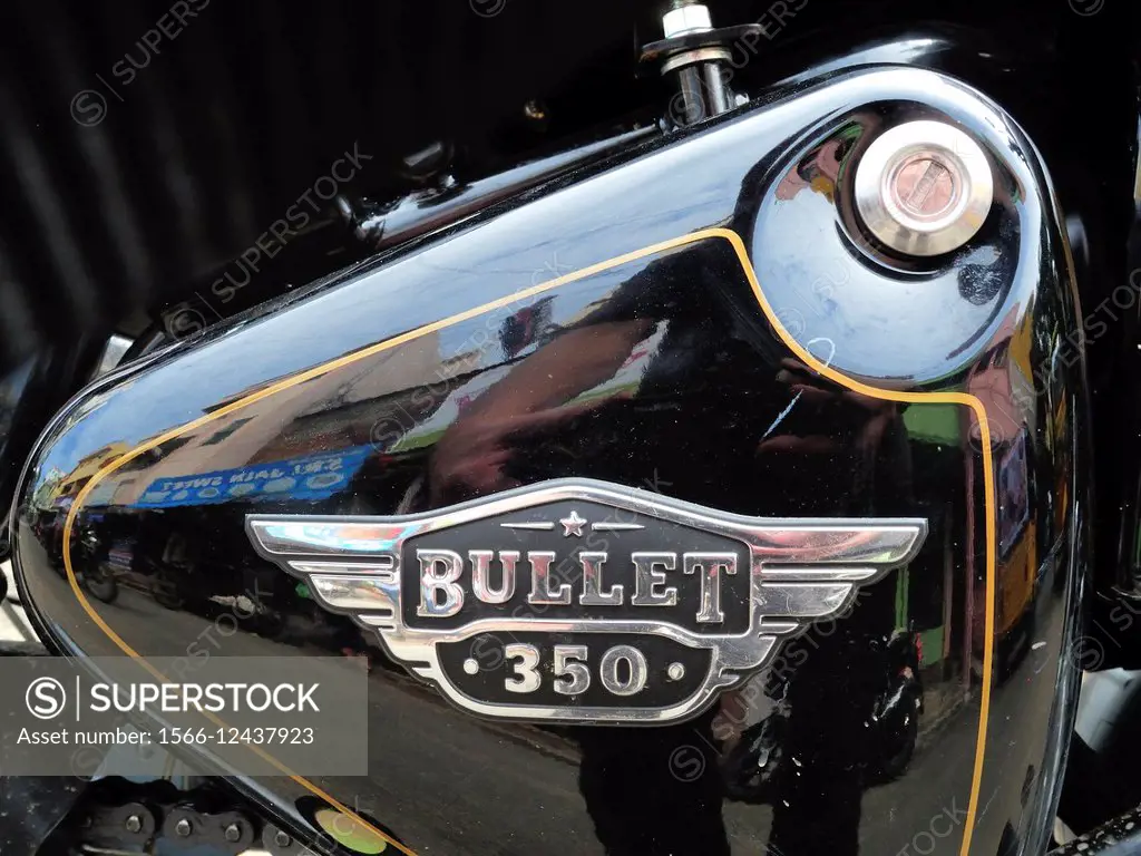 Royal Enfield 350 Bullet motorcycle, Pondicherry (Puducherry), India.
