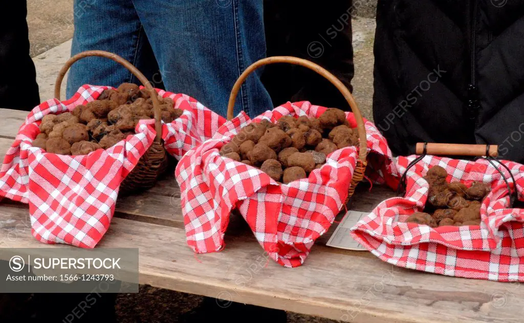 Traditional french Truffles´ market in Lalbenque, in Perigord, France