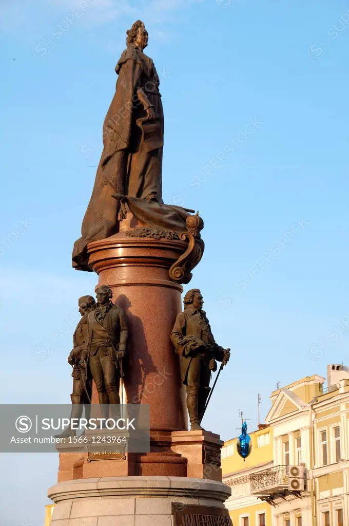 Bronze monument of Catherine the Great, empress of Russia, Odessa, Ukraine, Europe