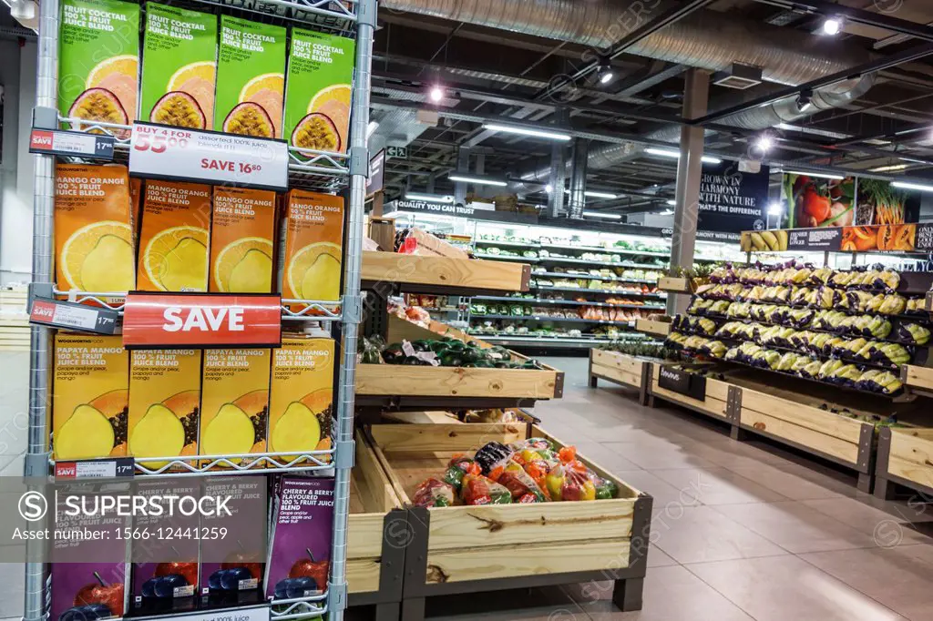 South Africa, African, Johannesburg, Rosebank, The Zone Mall, Woolworths, grocery store, supermarket, shopping, inside, food, shelves, display, sale, ...