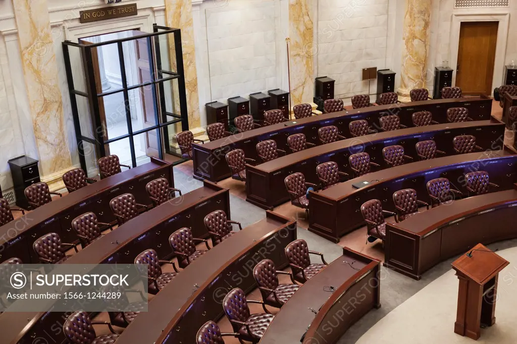 USA, Arkansas, Little Rock, Arkansas State Capitol, Chamber of the Arkansas State House of Representatives