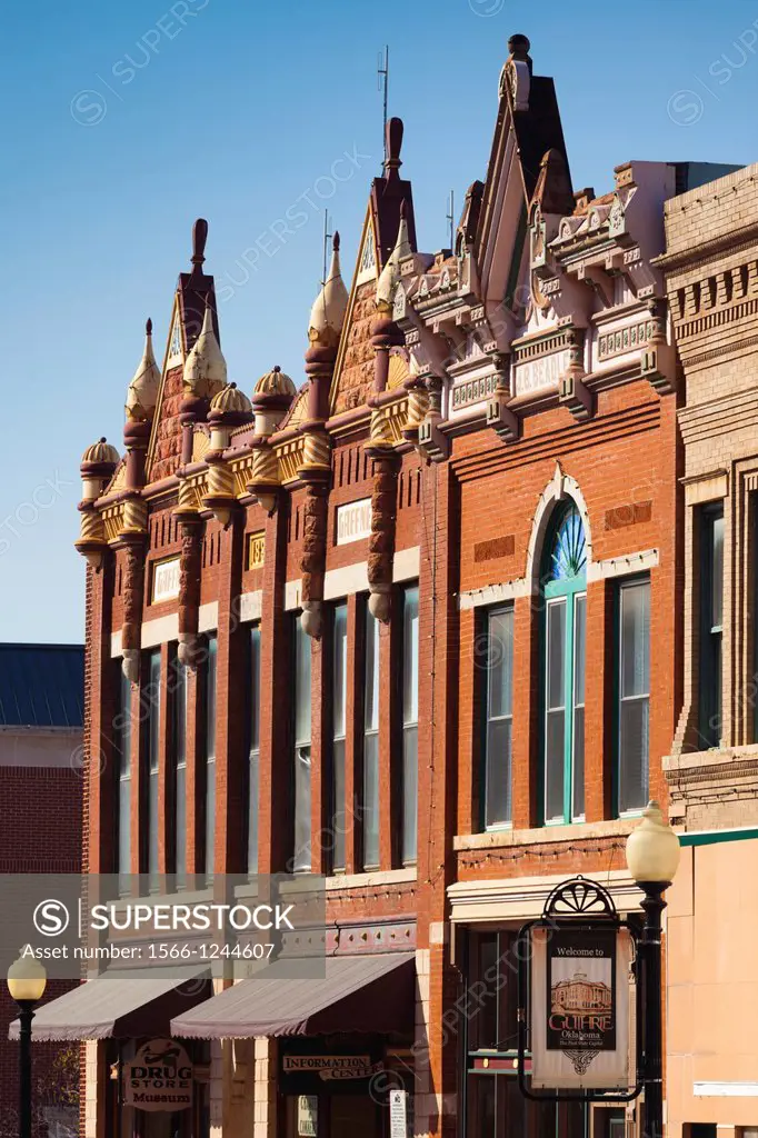 USA, Oklahoma, Guthrie, downtown historic buildings