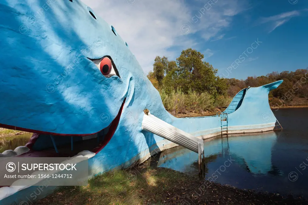 USA, Oklahoma, Catoosa, The Blue Whale, Route 66 roadside attraction