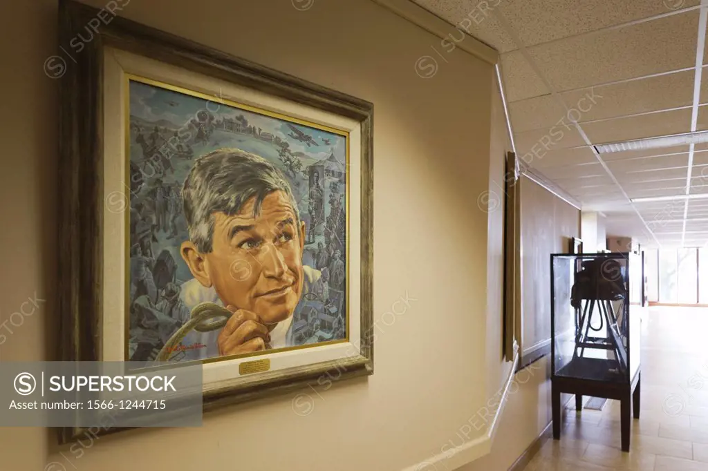 USA, Oklahoma, Claremore, Will Rogers Memorial Museum, painting of Will Rogers