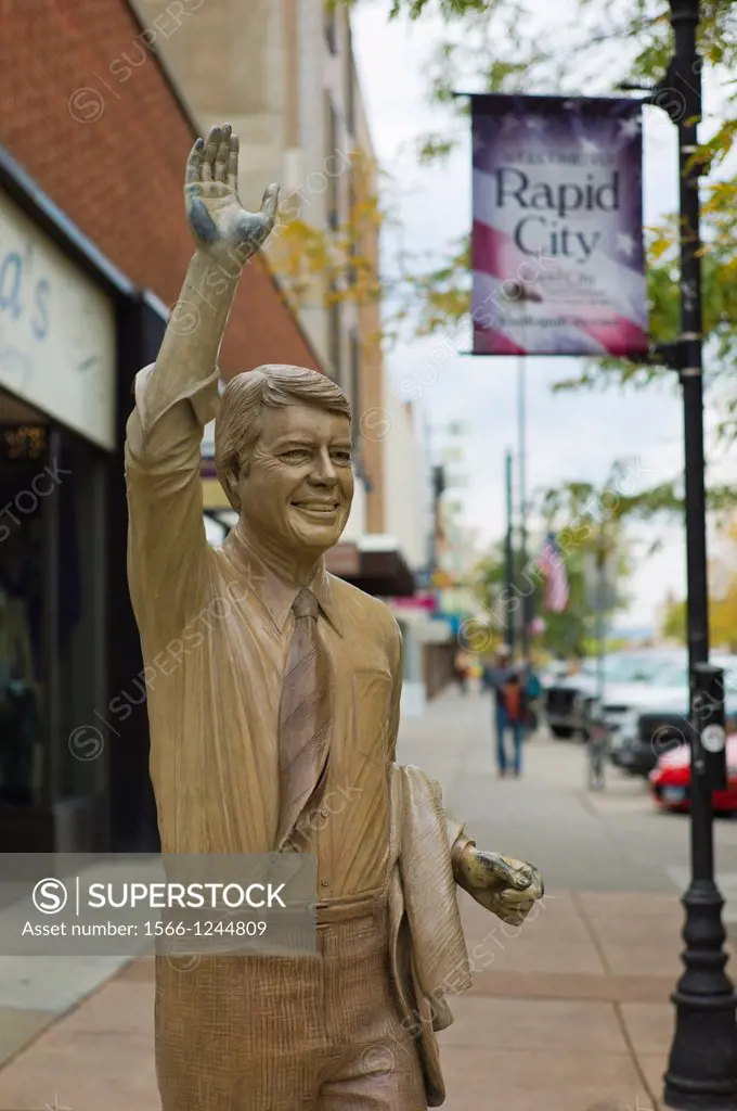 USA, South Dakota, Rapid City, City of Presidents sculptures, President Jimmy Carter