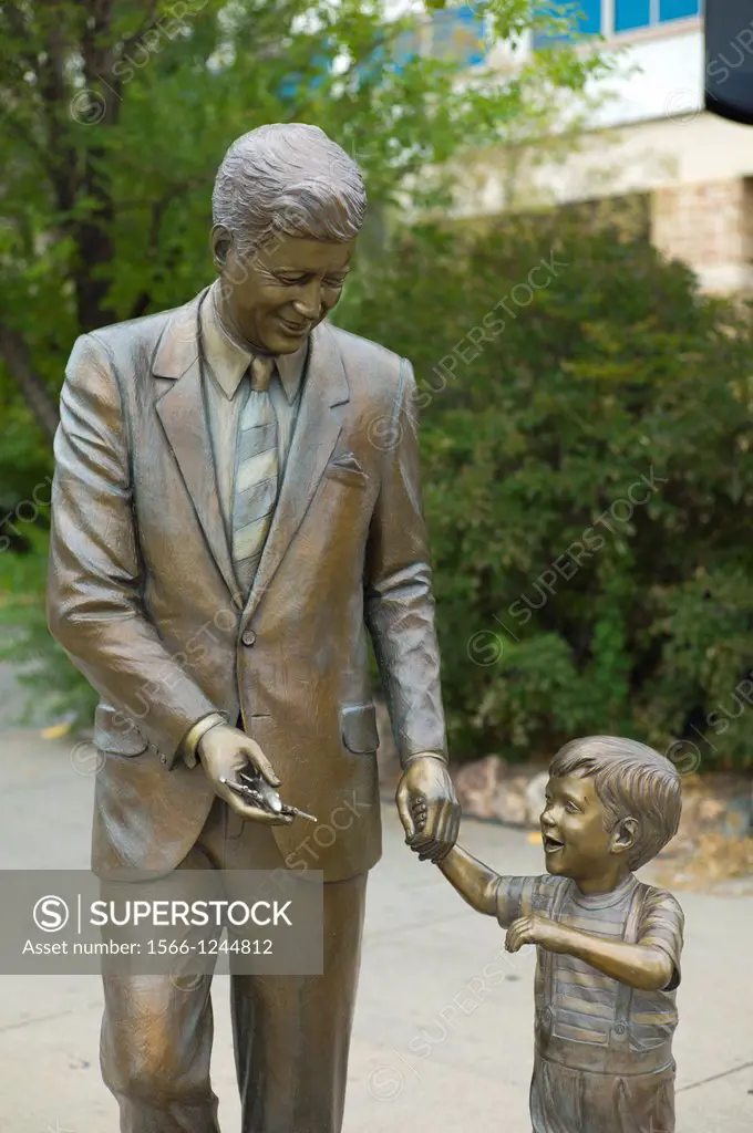 USA, South Dakota, Rapid City, City of Presidents sculptures, President John F  Kennedy