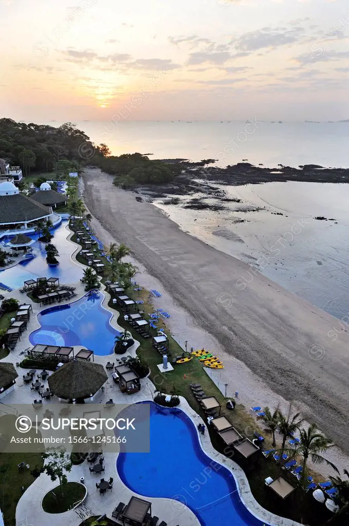swimming pool by the beach of the Westin Playa Bonita hotel, Panama City, Republic of Panama, Central America