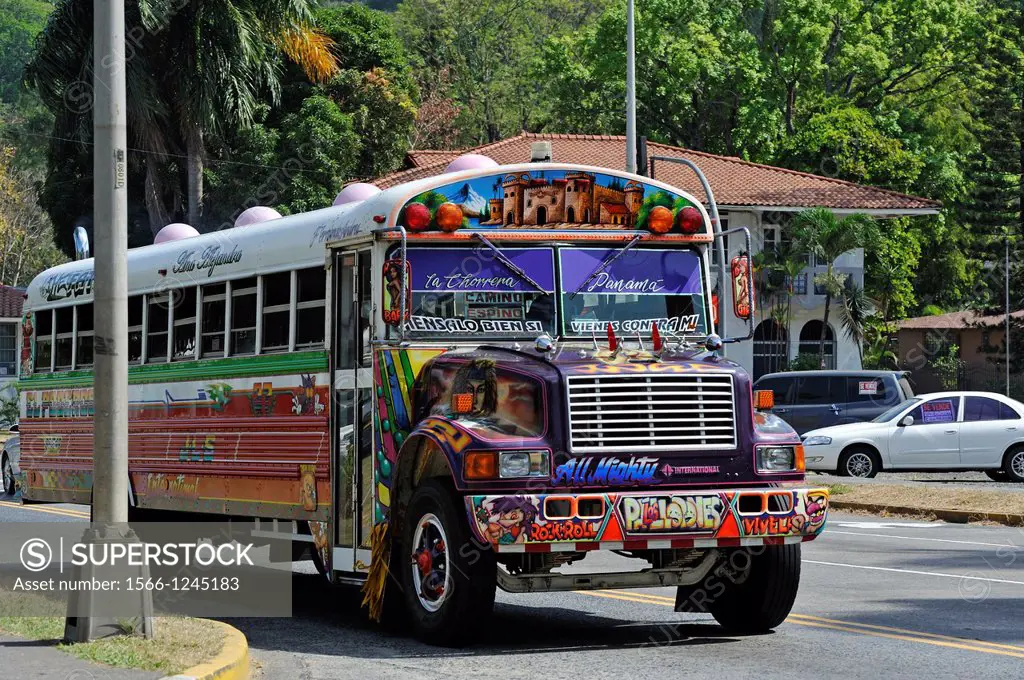 Diablo Rojo-Red Devil, bus in Panama, Panama City, Republic of Panama, Central America