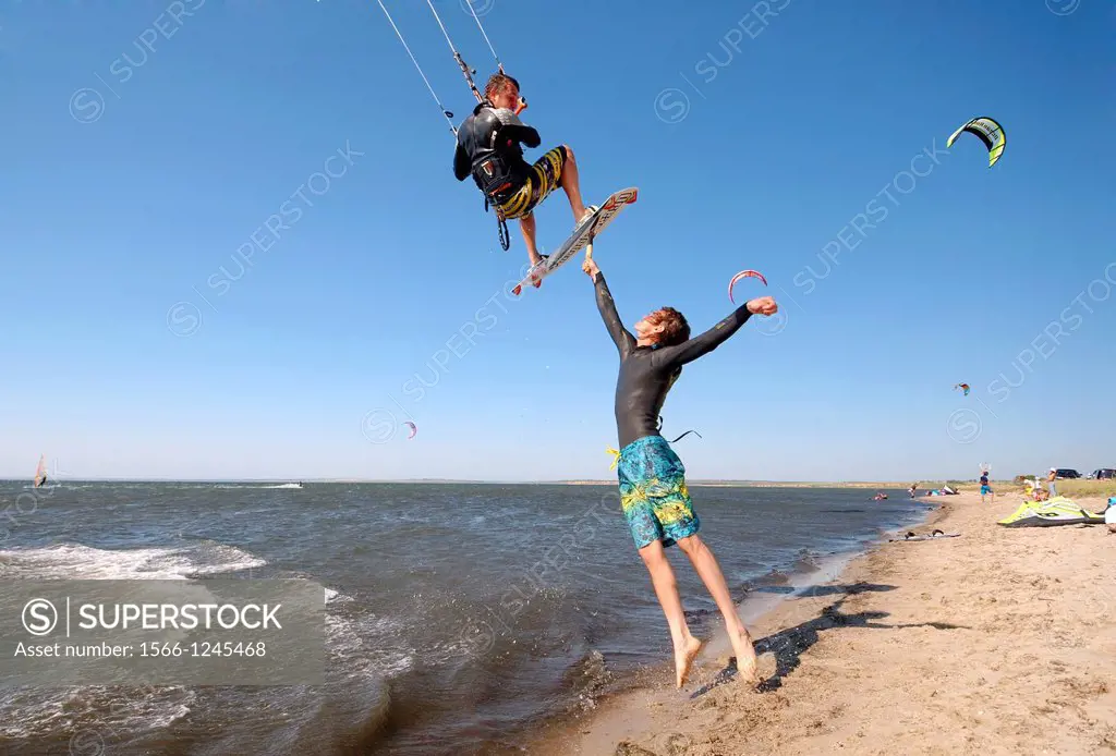 Kitesurfing kiteboarding, Back sea, Odessa, Ukraine