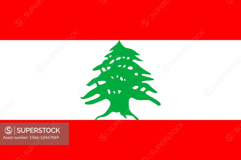 Flag of the Lebanese Republic - Caution: For the editorial use only. Not for advertising or other commercial use!.