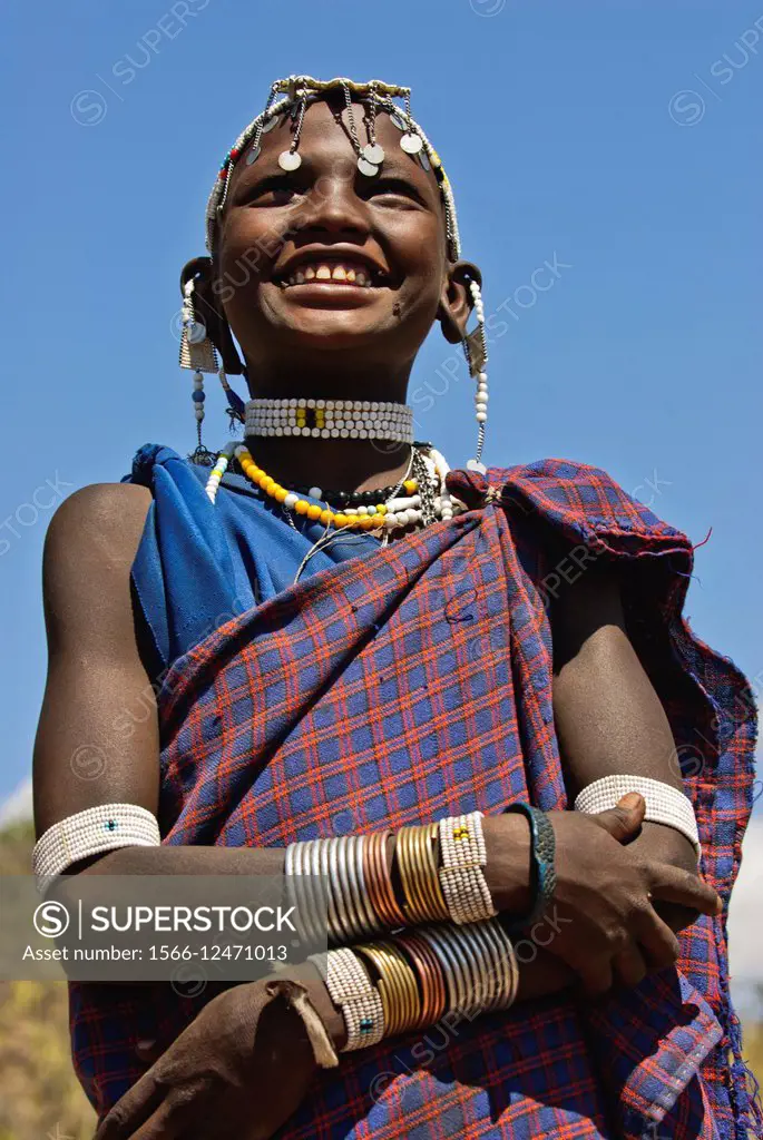 Masai girl, Ngorongoro Conservation Area, Tanzania, East Africa.